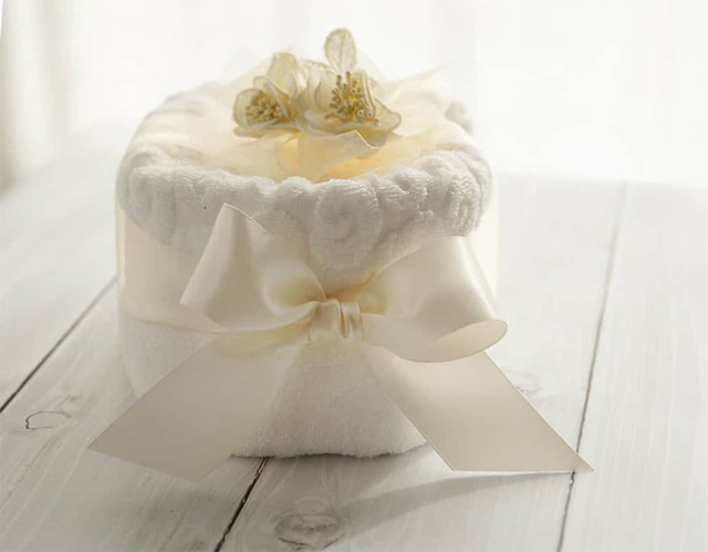 結婚祝いに ホールケーキ風タオルケーキ1段 タオルギフトセット