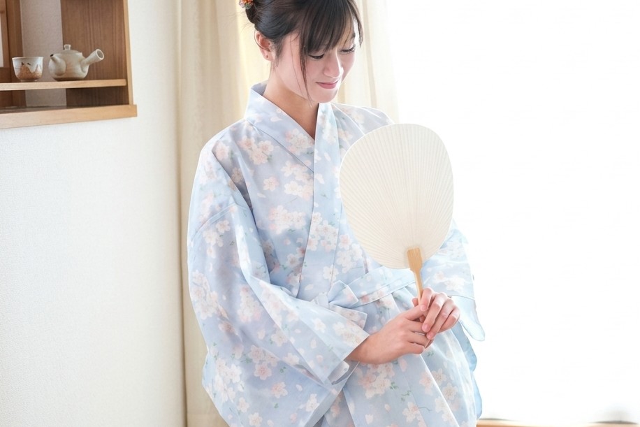 日本伝統のガーゼ寝巻き。浴衣タイプで快適な眠りを