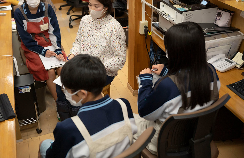 株式会社フレックスの中学生職場体験の様子