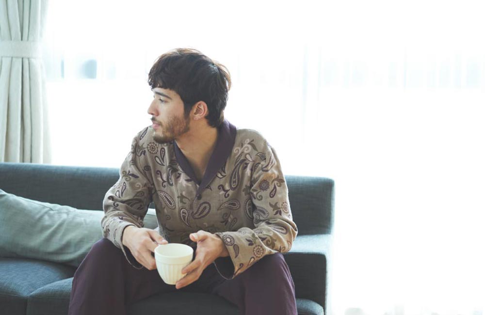 パジャマ屋IZUMM 今治ジャガード織り3重ガーゼ ペイズリー柄 メンズパジャマ