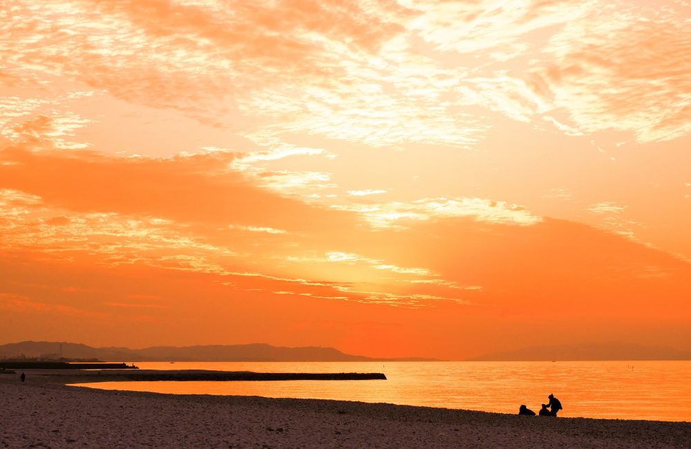 マンダリンカラーの夕日