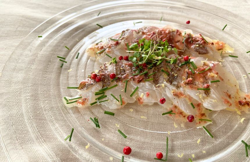 めっくの健康レシピVol.26 真鯛のカルパッチョ 桜のソース